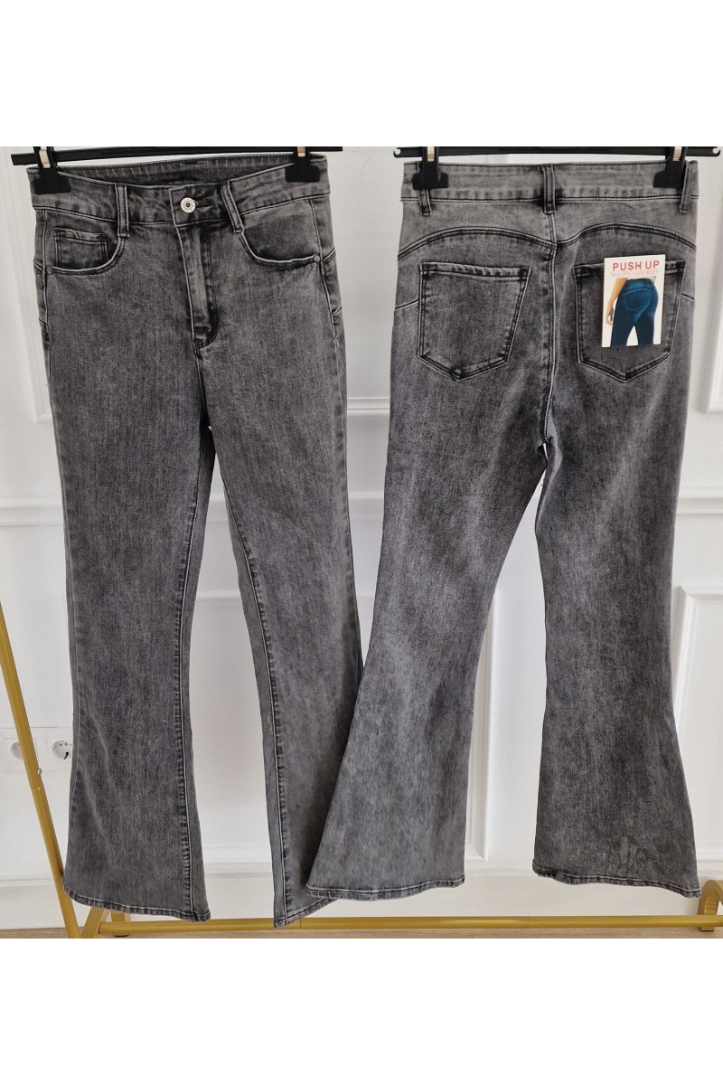 Vaquero push up gris lavado