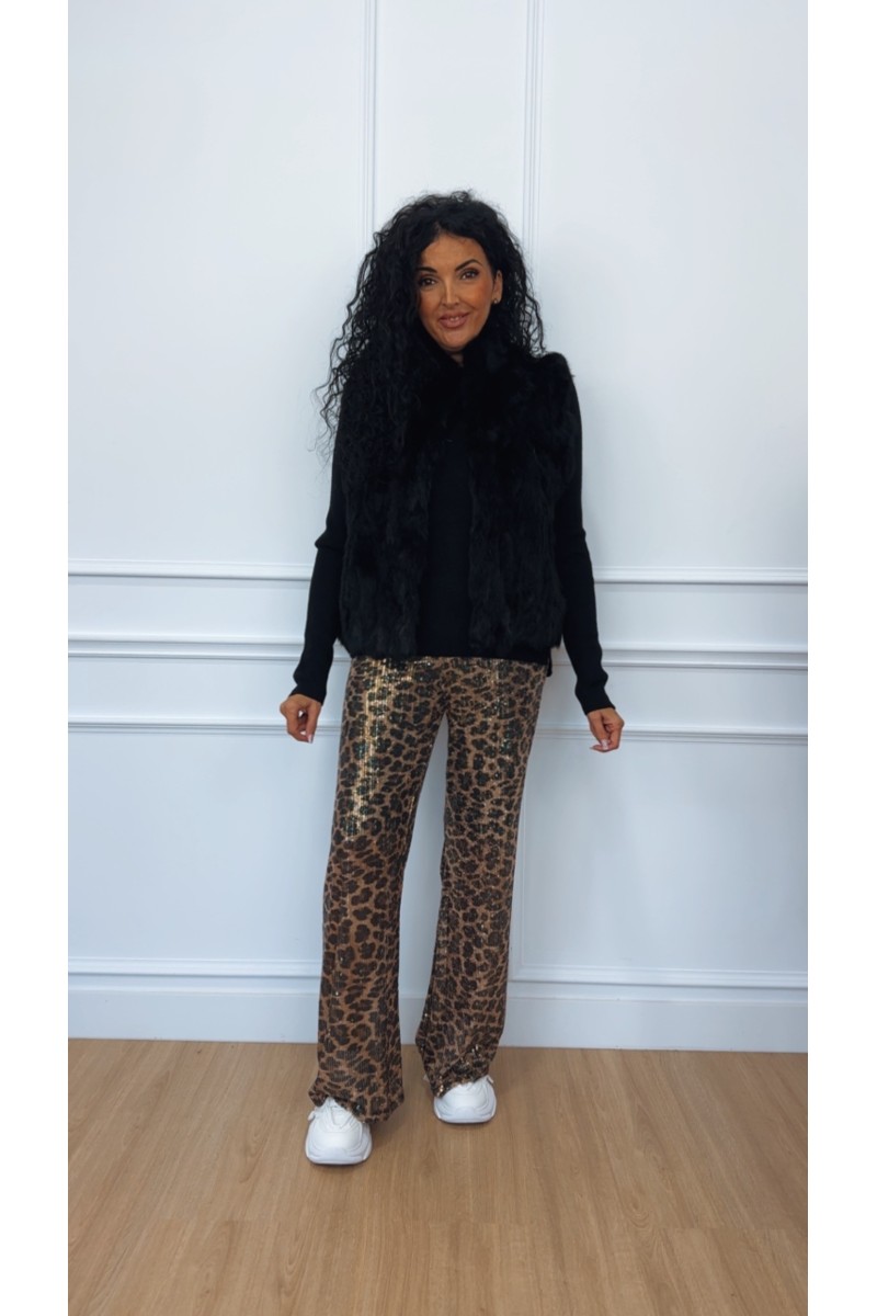 Pantalón lentejuelas animal print