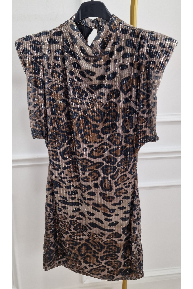 Vestido lina leopardo