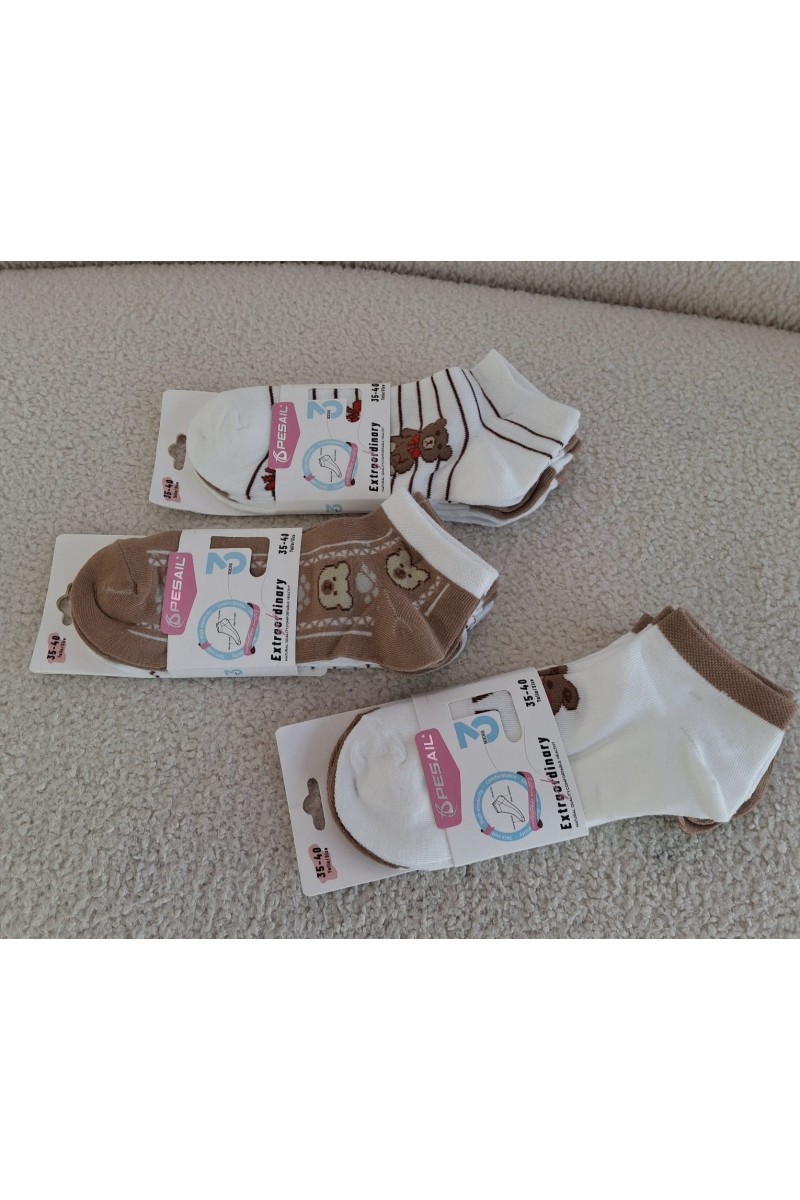 Calcetines tobillero osito pack de 3 Calcetines tobillero osito pack de 3