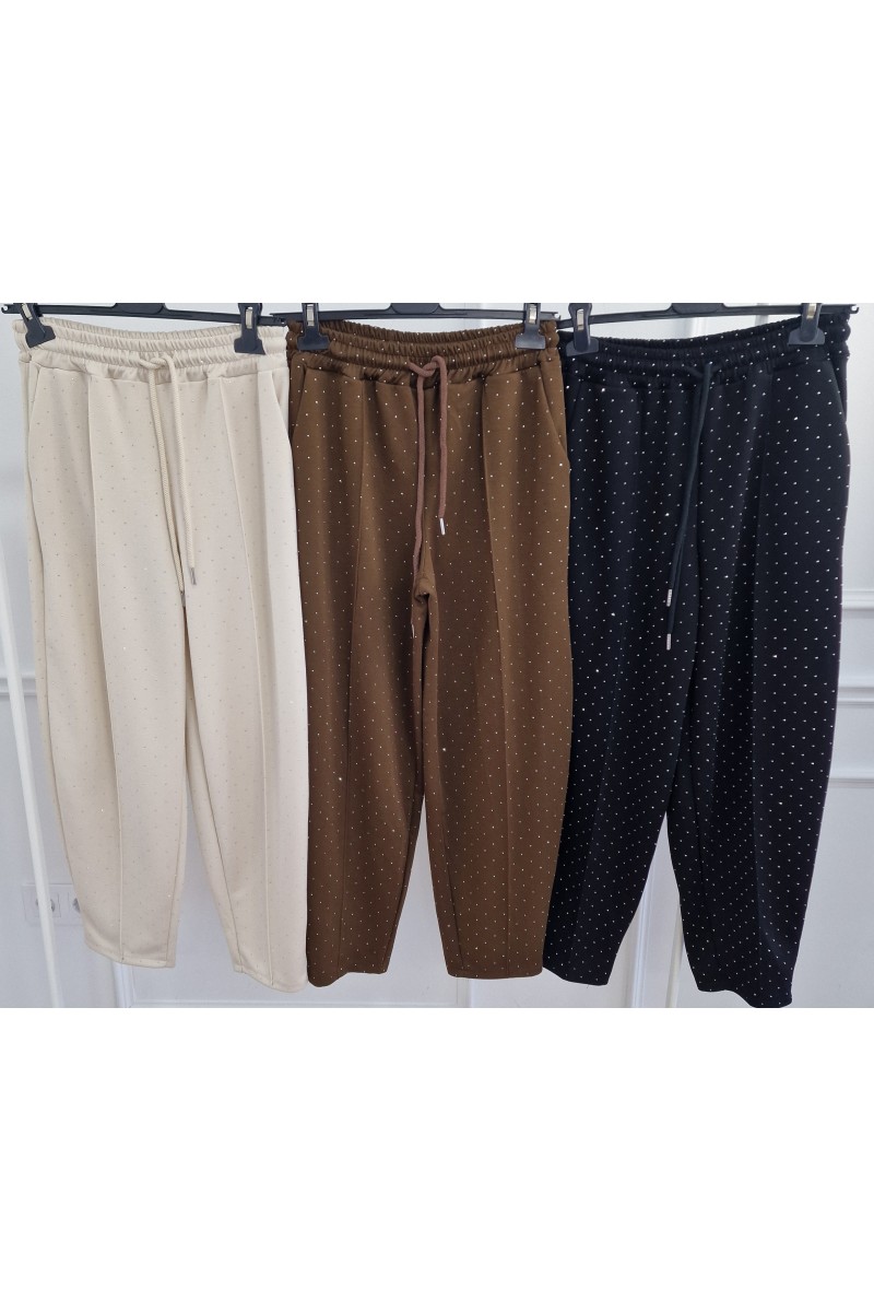 Pantalón globo strass