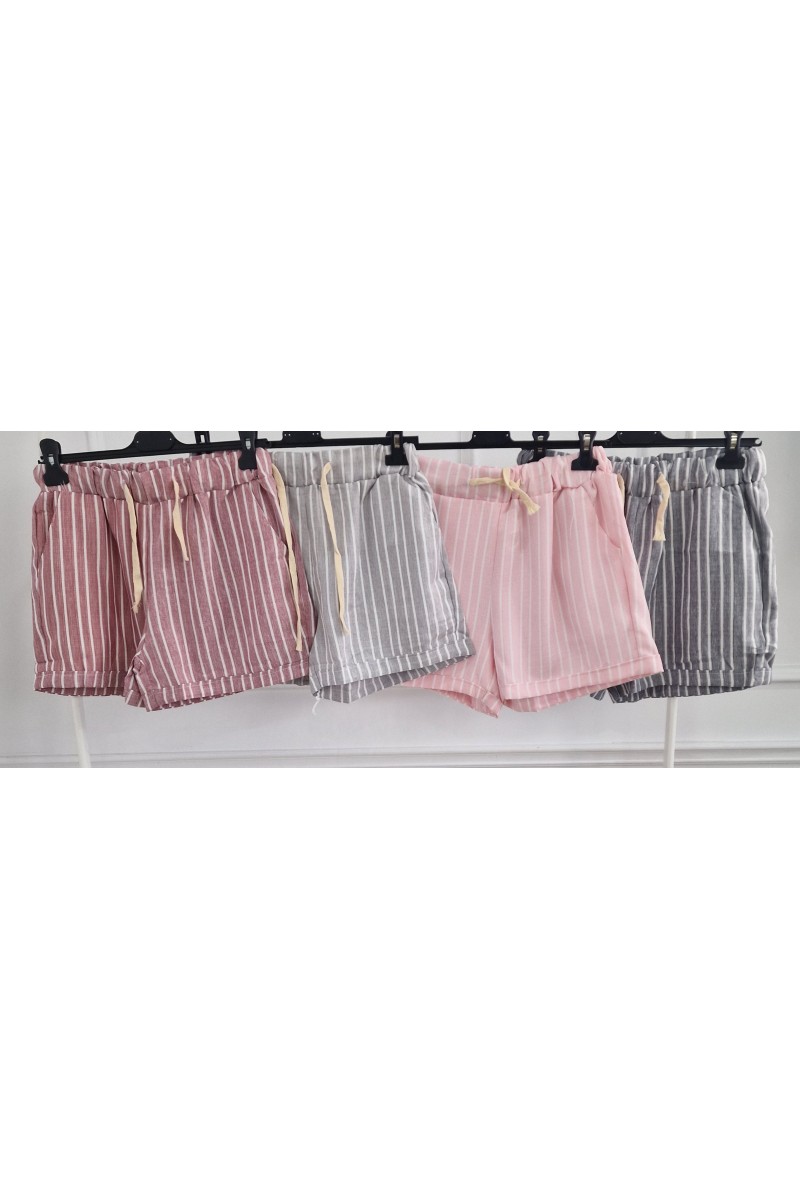Short rayas lino