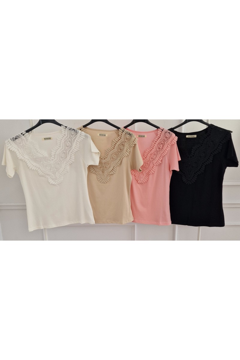 Camiseta guipur