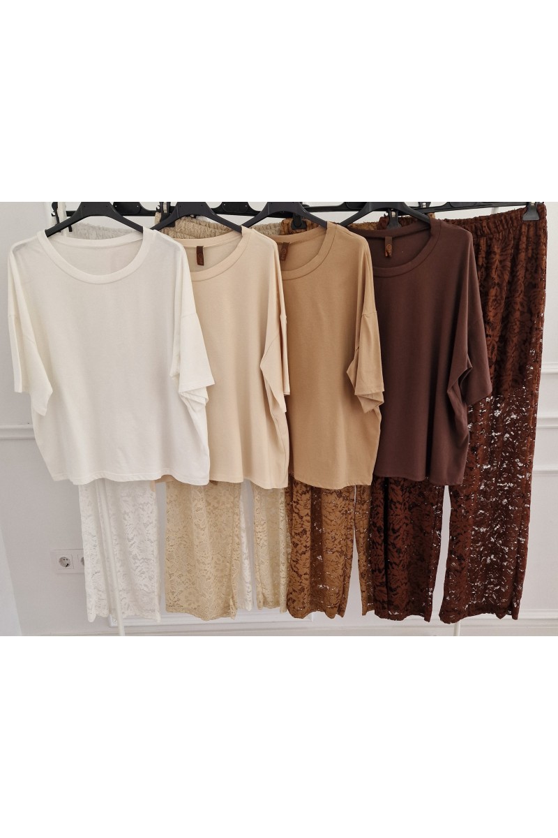 Conjunto pantalón encaje