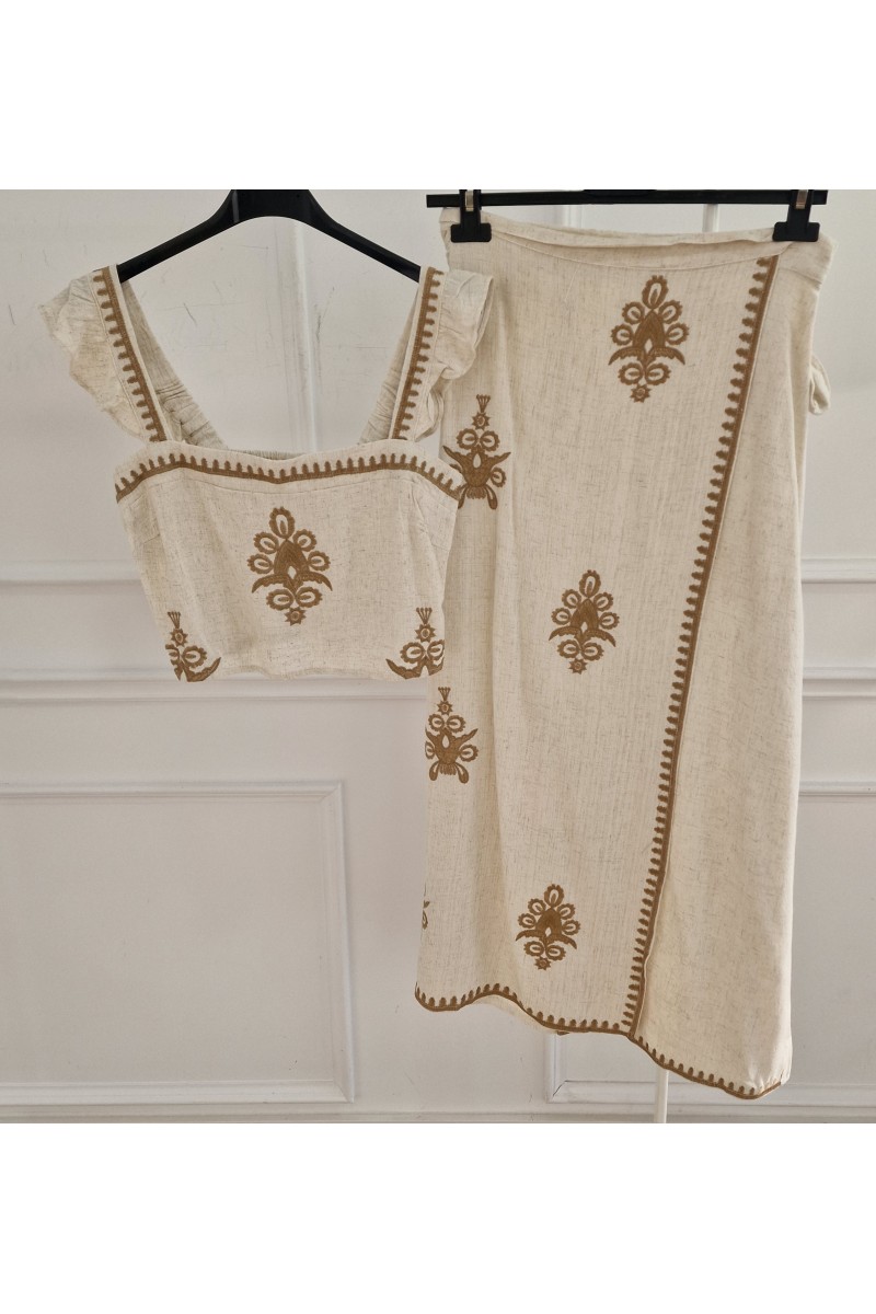 Conjunto lino camelia
