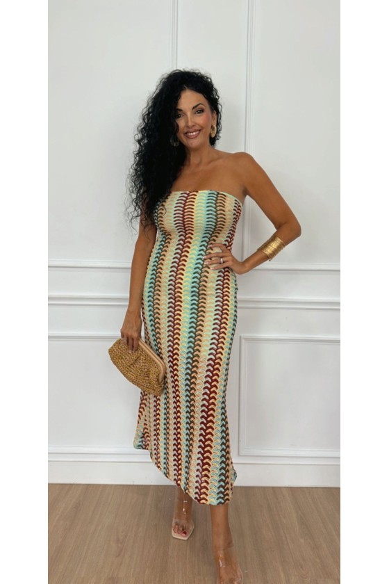 Vestido palabra de honor jade